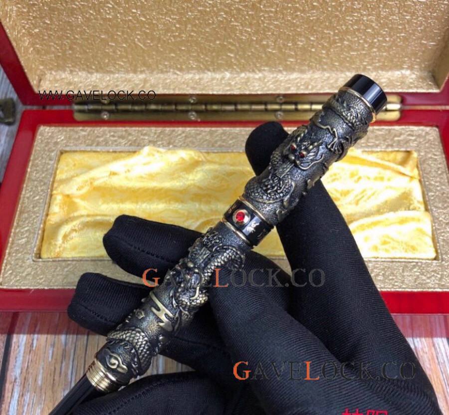 Jinhao Vintage-style Double Dragon Rollerball Pen Heavy Metal